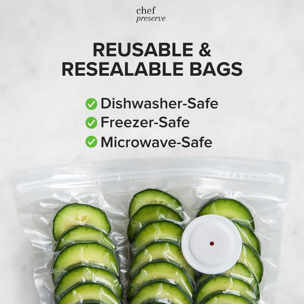 Compact Vacuum Sealer for Food +30 Reusable Bags for Vacuum
