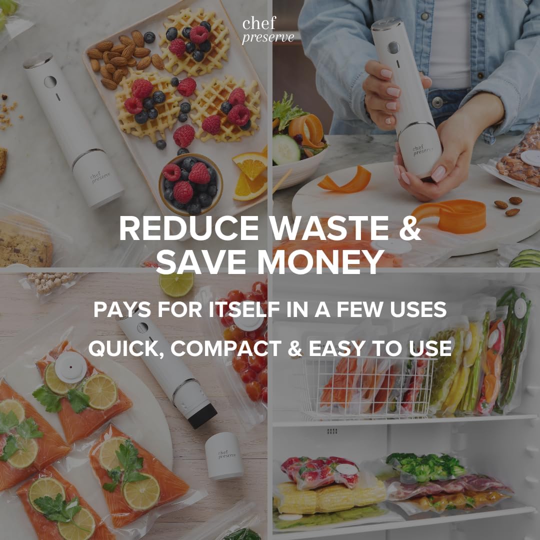 Compact Vacuum Sealer for Food +30 Reusable Bags for Vacuum
