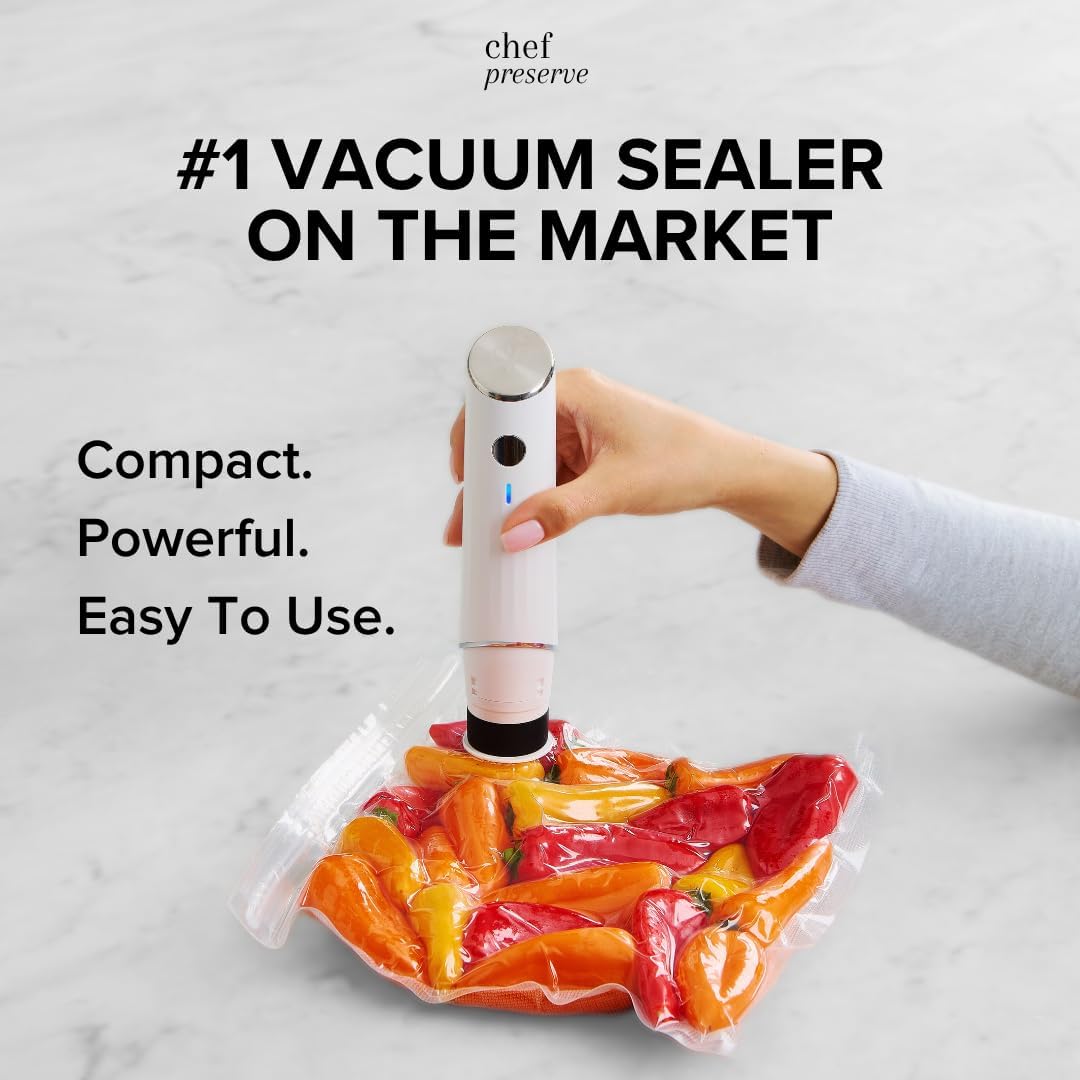 Compact Vacuum Sealer for Food +30 Reusable Bags for Vacuum