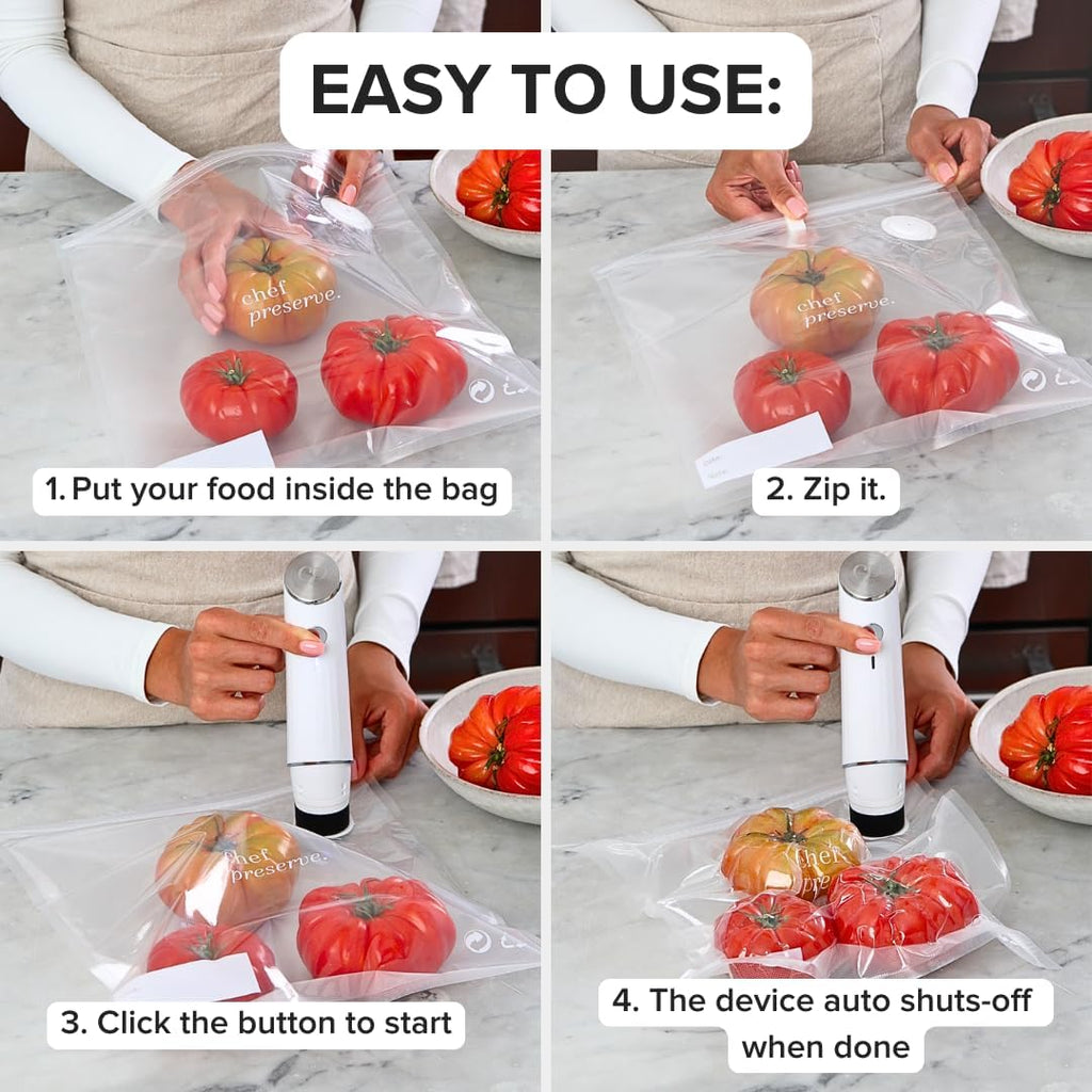 Compact Vacuum Sealer for Food +30 Reusable Bags for Vacuum